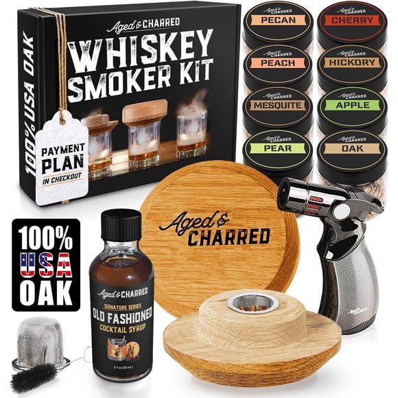 Kit Ahumador Whiskey Tapa Roble Antorcha 8 Fl
