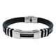 thumbnail image 1 of Pulsera Ecocuero Negro Detalles En Acero Inoxidable, Hombre Negro 8 Cm 22 Cm, 1 of 4