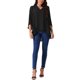 thumbnail image 2 of INSPIRE CHIC Blusa de Mujer con Mangas de Campana 3/4, Cuello en V, Dobladillo Asimétrico, Casual y Elegante, Talla S, Negro, 2 of 5