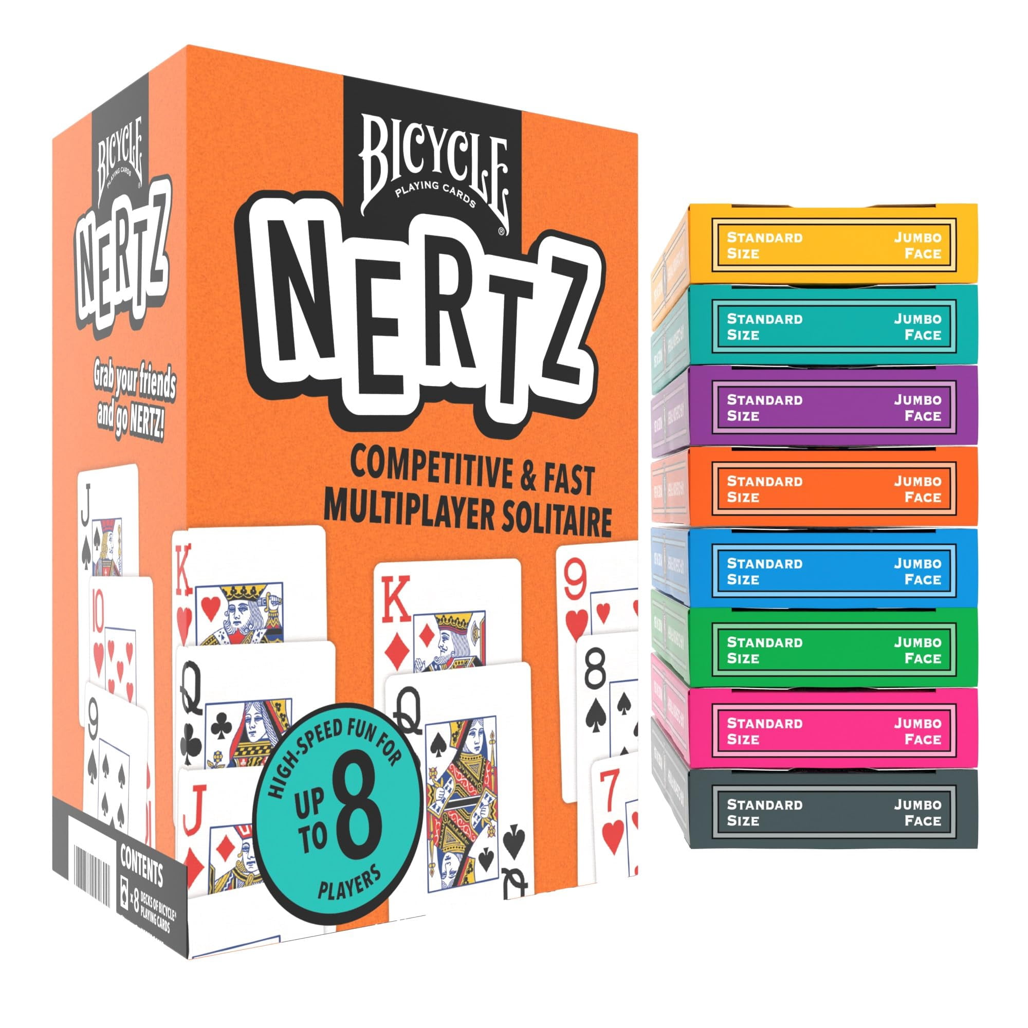 Juego De Cartas Bicycle Nertz Solitaire 8 Decks Jumbo Index