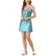 thumbnail image 2 of INSPIRE CHIC Camisón Mini de Satén para Mujer con Cuello en V Suave y Tirantes Espagueti con Dobladillo Ondulado para Primavera Verano L Verde, 2 of 6