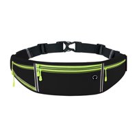 Magideal - Cinturón Para Correr, Bolsa Para Trotar, Riñonera, Cinturón Para Dinero, Riñonera Elástica Para Correr, Riñonera Para Acampar, Gimnasio, Corredores, Verde Negro