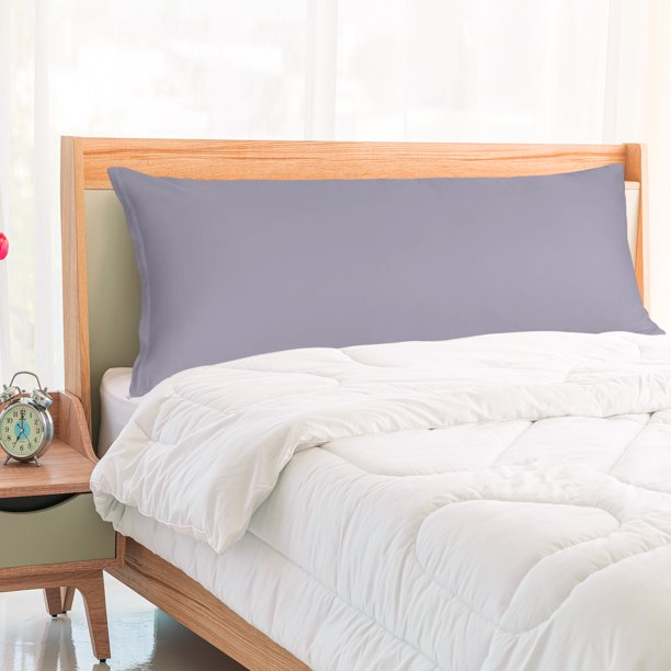 PiccoCasa 1Pc Funda de Almohada Cremallera Algodón de Fibra Larga, Estándar Púrpura Pálido