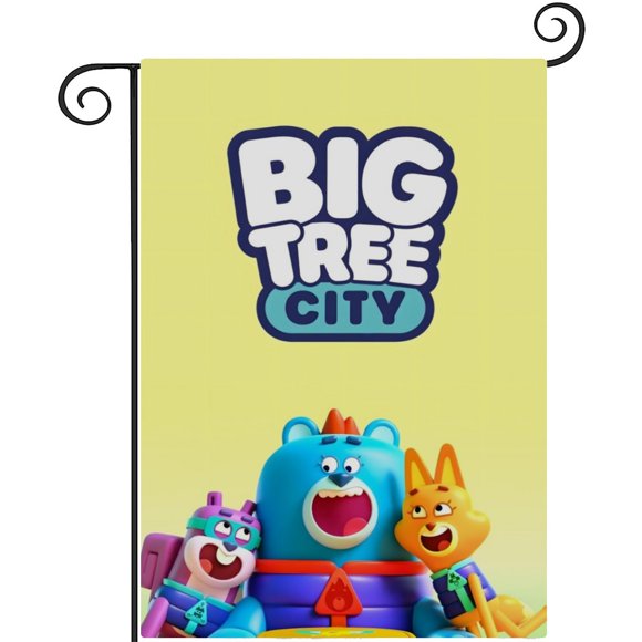 Big Tree City-bandera de jardín temática. Regalo perfecto para fans, amigos y familiares, ideal para actividades al aire libre y decoración de fiestas.28CM*45CM