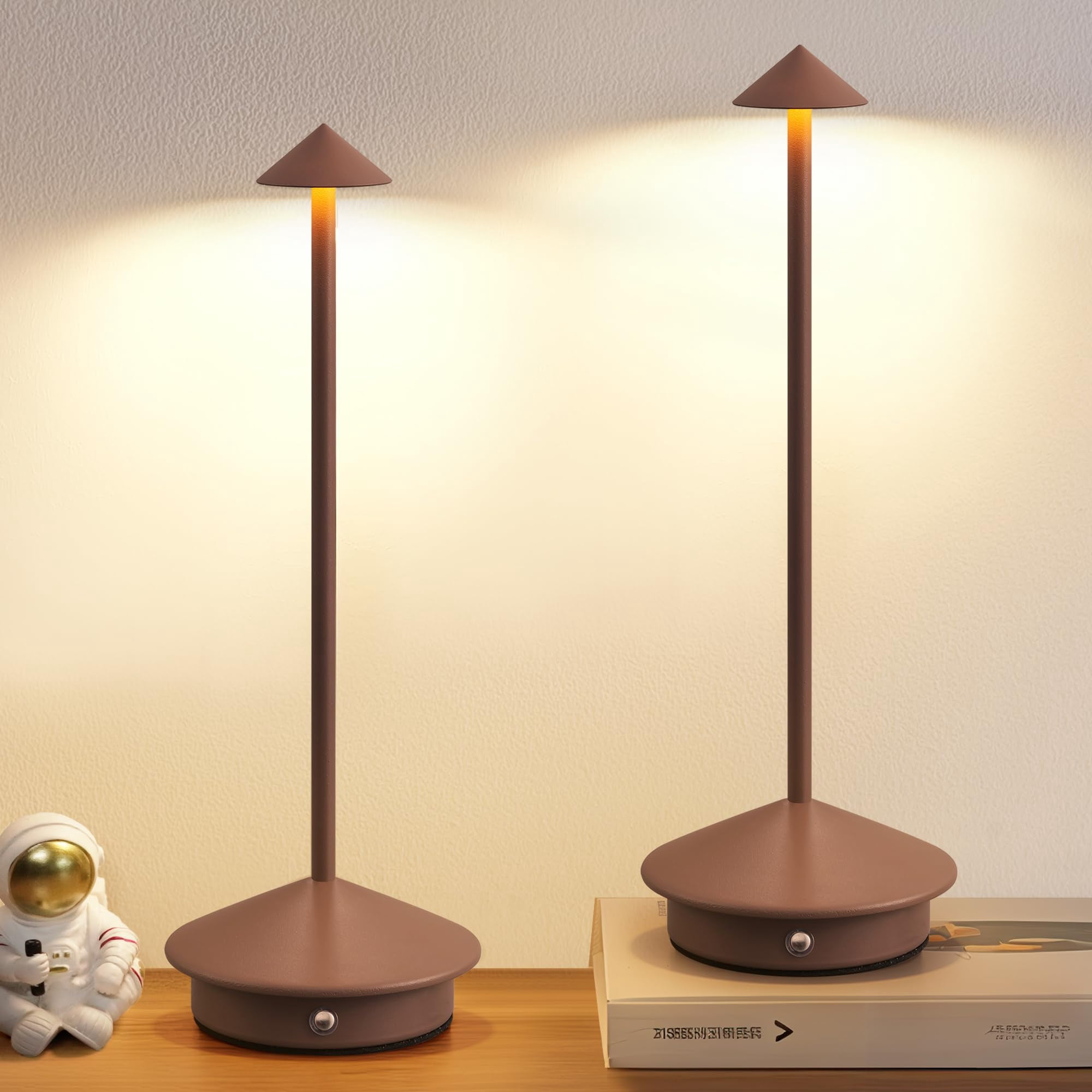 Lámpara De Mesa Newsee Led Recargable Inalámbrica 5000mah Juego De 2