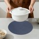 thumbnail image 4 of Juego de 6 manteles individuales redondos de plástico para decoración de mesa de comedor interior y exterior, lavables, manteles de cocina, limpiar con un paño, azul, 15x15 pulgadas, 4 of 6