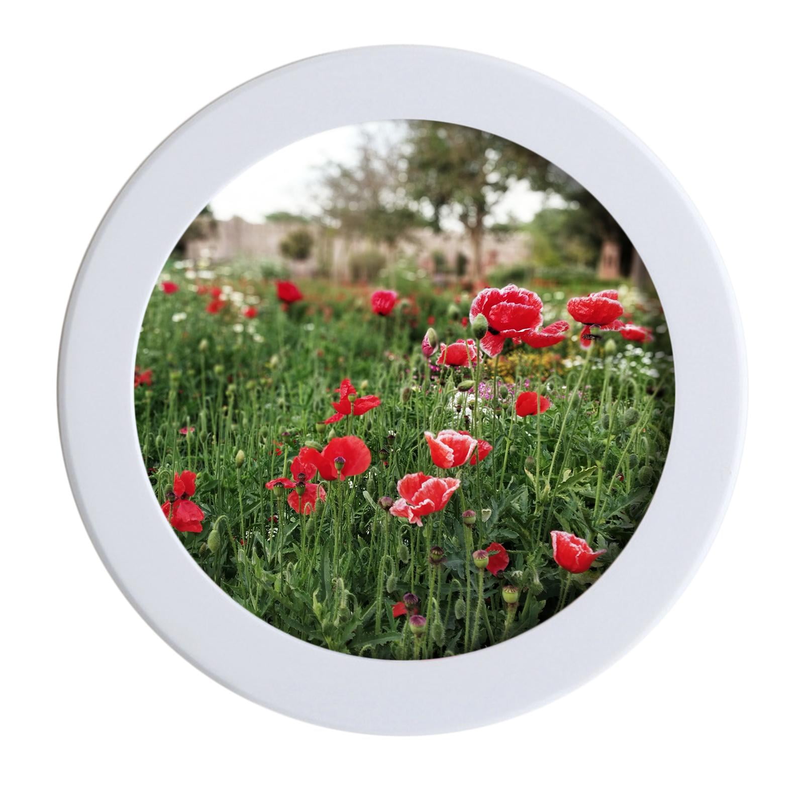 Bothyi - Marco De Fotos De Madera Clásico, Soporte De Imagen De Retrato De Adorno Montado En La Pared Redondo