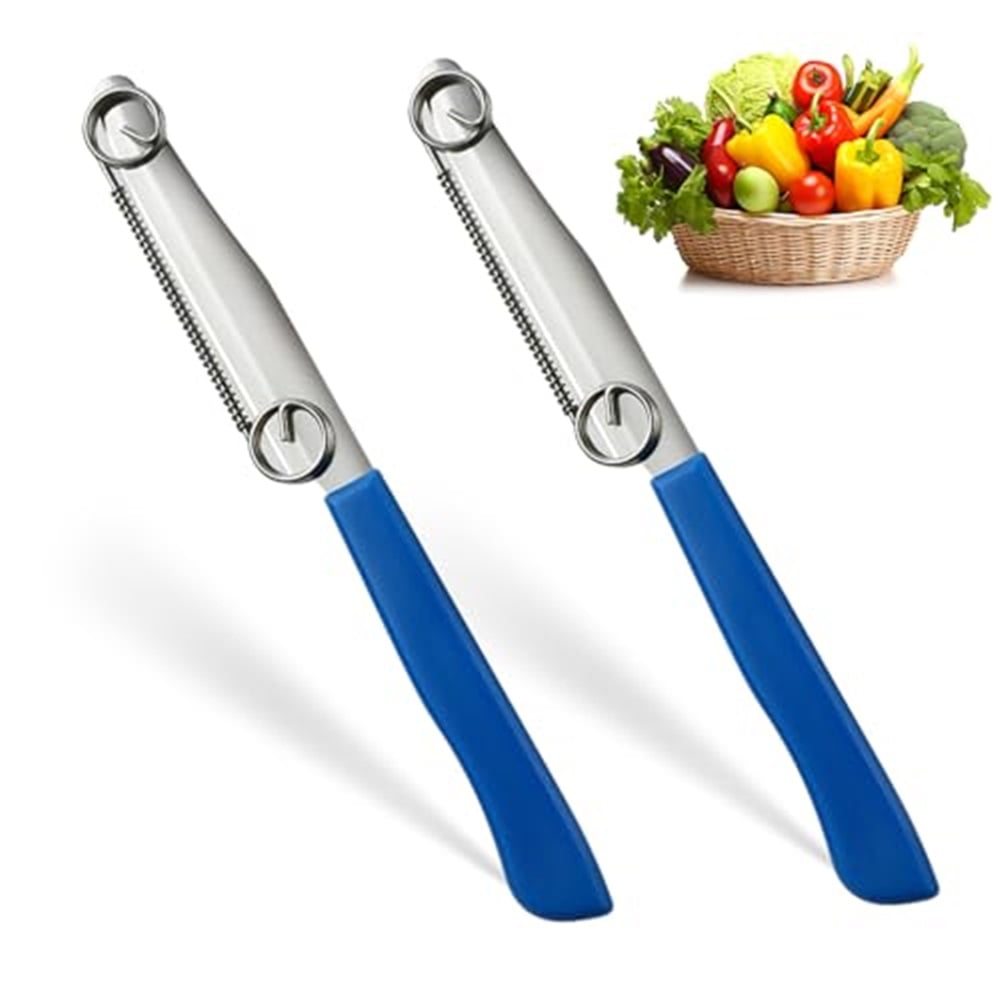 Xusx111 - Cuchillo De Corte Rápido, Nuevo 3 En 1 Cuchillo De Pelado De Frutas Multifuncional Con Resorte Extraíble, Cuchillo De Corte De Frutas Y Verduras De Acero Inoxidable Afilado De Cocina (3 Piez