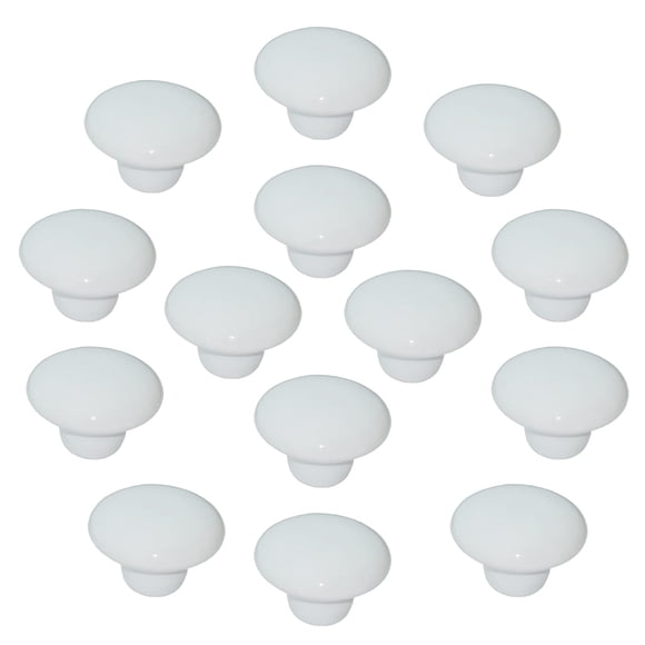 Perillas de cerámica YMAISS, 14 piezas, blancas, redondas, 3,8 cm, estilo vintage