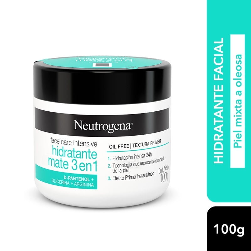 Neutrogena - Crema Facial Face Care Intensive Hidratante Mate 3 En 1