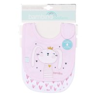 Bambino - Set 2 Babero Algodón Impermeable Rosado Conejita Niña