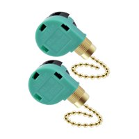 Magideal - 2 Interruptores De Tirador Para Luz De Ventilador, Interruptor De Cadena De Tracción, Control De Dos Cables, Lámpara De Pared Profesional Resistente, Cadena De Oro