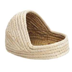 Ioensy - Paja Tejida A Mano Nido De Hámster Cueva Gatito Conejo Hierba Casa Cama Jaula Nido L 34X23X18Cm
