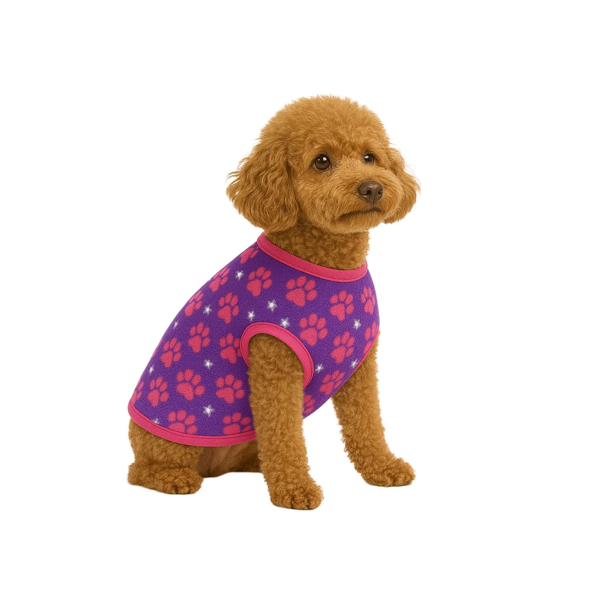 Capa Polar Perro L 40 cm Abrigo Invierno Shih Tzu rosa L