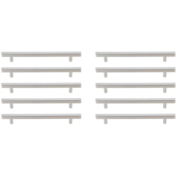 Tiradores de barra Elegant Decor 25,7 cm níquel cepillado, set de 10