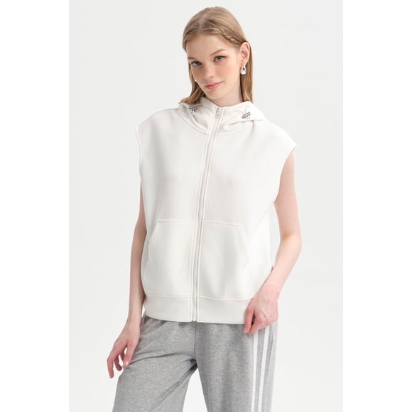 Polerón Mujer Full Zipper Crudo