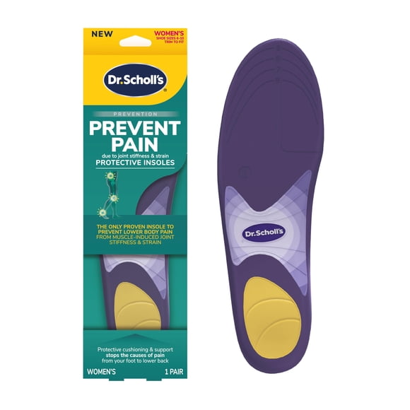 Plantillas Dr. Scholl's Previenen el dolor en la parte inferior del cuerpo para mujeres de 6 a 10 años, 1 par