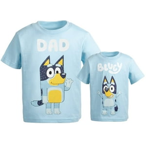 Camiseta Bluey Bandit Dad Para Hombre Azul Xl