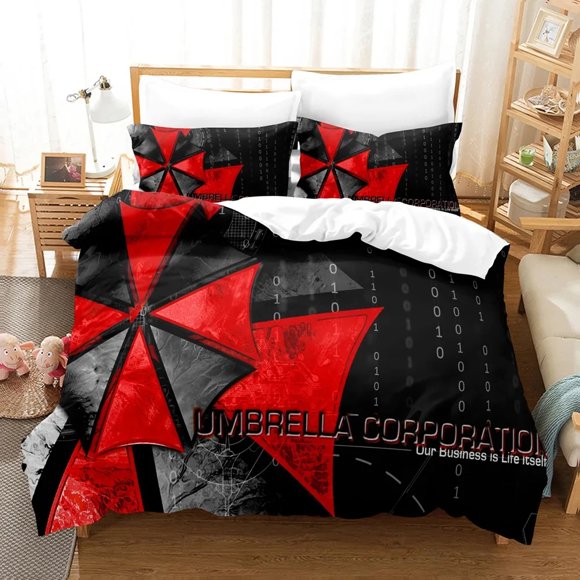 Corporation Red Umbrella Bedding Set,Duvet Cover Comforter Bed Set Quilt Cover Pillowcase, Boys Girls Adults Bed Sheets