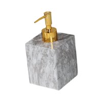 Magideal - Dispensador De Jabón Líquido Para Manos, Dispensador De Jabón Con Textura De Mármol, 400 Ml, Dispensador De Salón, Contenedor De Jabón Con Bomba Durad Cabeza Dorada Gris