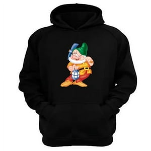 Genérico - Polerón Canguro Enano Blanca Diibujos Animados Negro Talla S Unisex