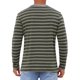 thumbnail image 3 of Camisetas Henley de Manga Larga a Rayas de Colores Contrastantes para Hombre 2XL Verde Oscuro, 3 of 6