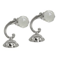 Magideal - De Sujeción Para Cortina De Cristal, Soporte Decorativo Para Cortina, Soporte Para Ventana De Oficina, Dormitorio, Decoración De Cortinas Plata