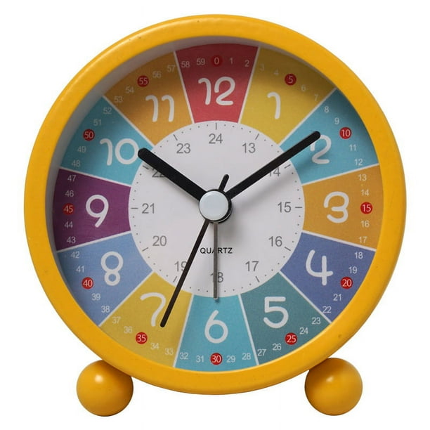 Reloj de aprendizaje para niños - Reloj didáctico para decir la hora - Relojes de pared para dormitorios infantiles - Decoración de pared para habitaciones infantiles - Reloj analógico para niños para