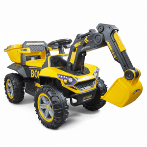 Bebesit - Camión Eléctrico Retroexcavadora Todoterreno Infantil Amarillo
