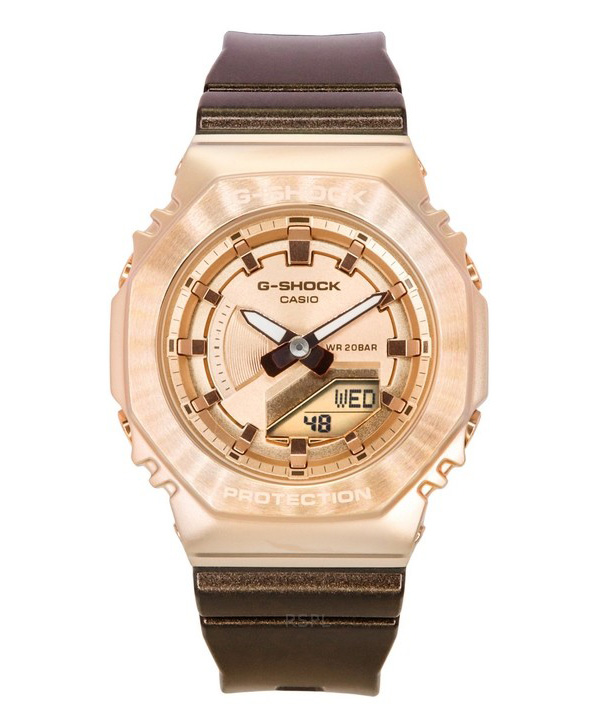 Reloj Casio G-Shock Analog Digital Bio-Based Resin Strap Rose Gold Dial Quartz Gm-S2100Cb-5A 200M Women'S Watch