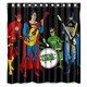 thumbnail image 1 of Cortina de ducha de la Liga de la Justicia, Batman, Superman y Flash, juego de cortina de baño con ganchos, tamaño 66 x 72 pulgadas, 1 of 3