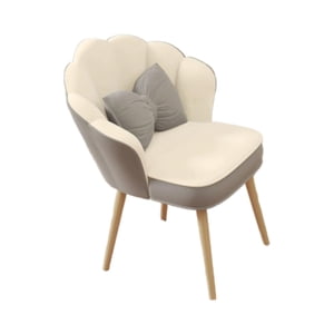 Bothyi - Sillón De Tocador, Bonito Y Suave Sillón Auxiliar, Sillón Decorativo Para Oficina, Sala De Estar, Maquillaje, Gris Y Blanco