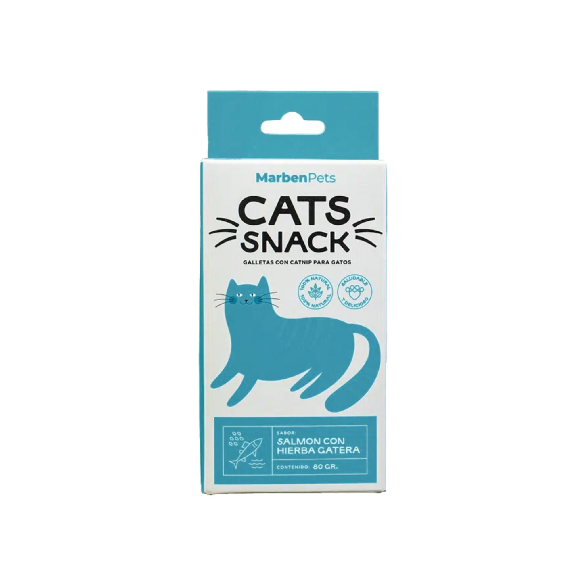 Cats Snack - Galleta Gato Con Catnip Sabor Salmon Hierba Gatera Caja