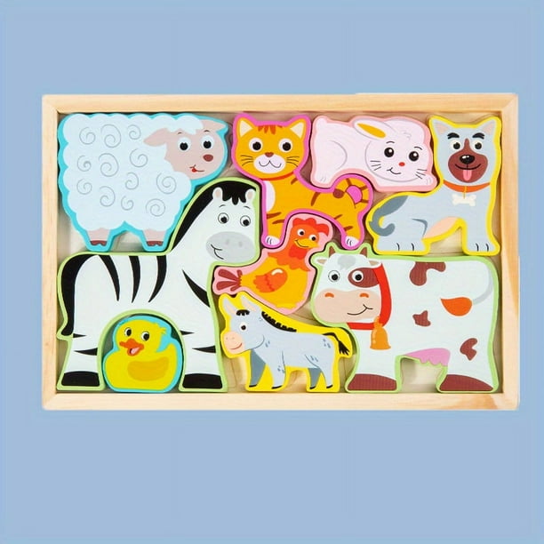 Children's Animal Fruit Creative Theme Three-dimensional Puzzle Building Blocks Kindergarten Children's Intelligence Early Education Toy Puzzle