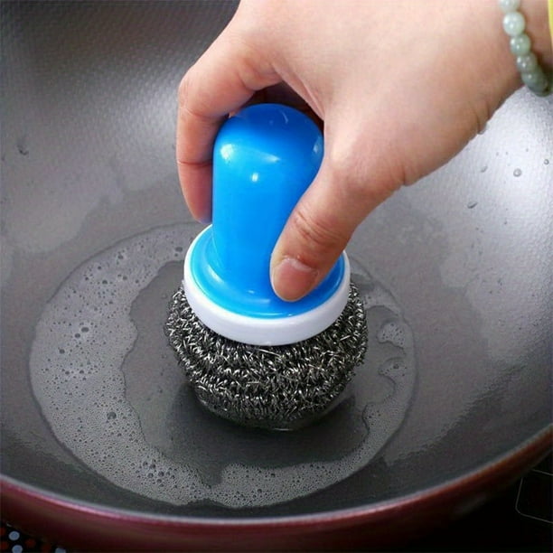 1pc, Pot Pan Dish Bowl Brush, Scrubber Hydraulic Cleaning Brush, Stainless Steel Wire Scrubber, Practical Kitchen Washing Tool, Cleaning Tools