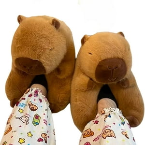 Crusec - Pantuflas De Algodon Capibara Kawaii Invierno Confort