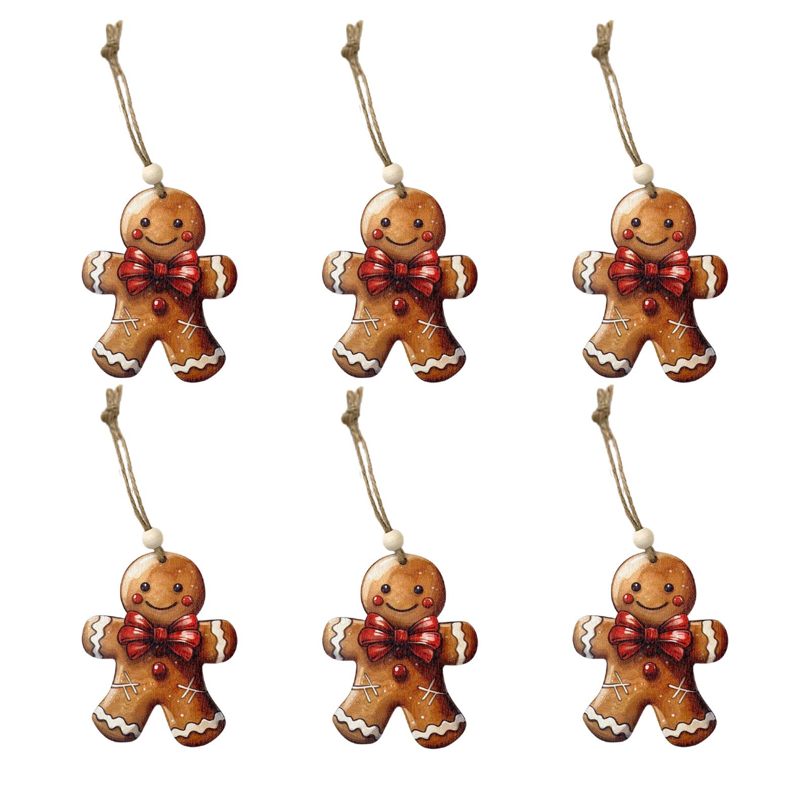 Bothyi - 6 Piezas De Colgantes De Hombre De Jengibre Para Decoración Navideña Para Pared De Cocina, Ventana, Estilo A