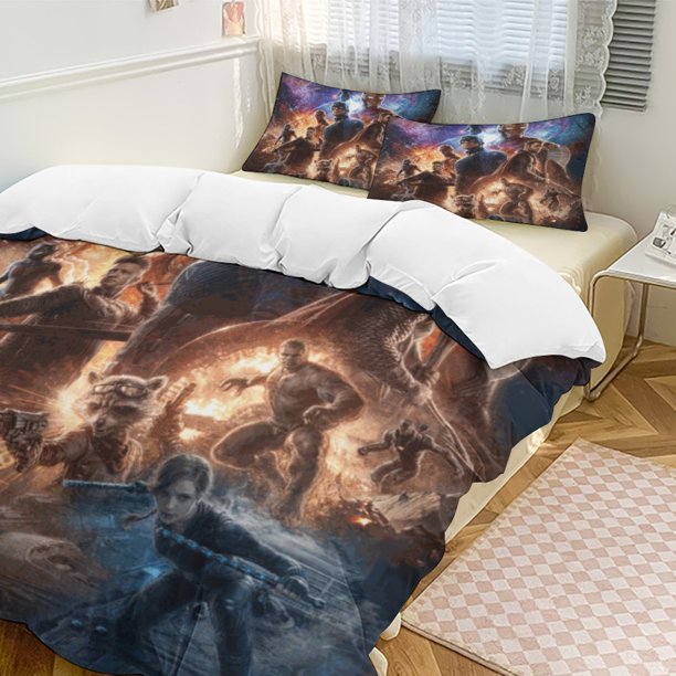 Avengers Bedding Comforter Sets 3-Piece Bedding Set Soft Warm Bed Set for Bedroom All Season