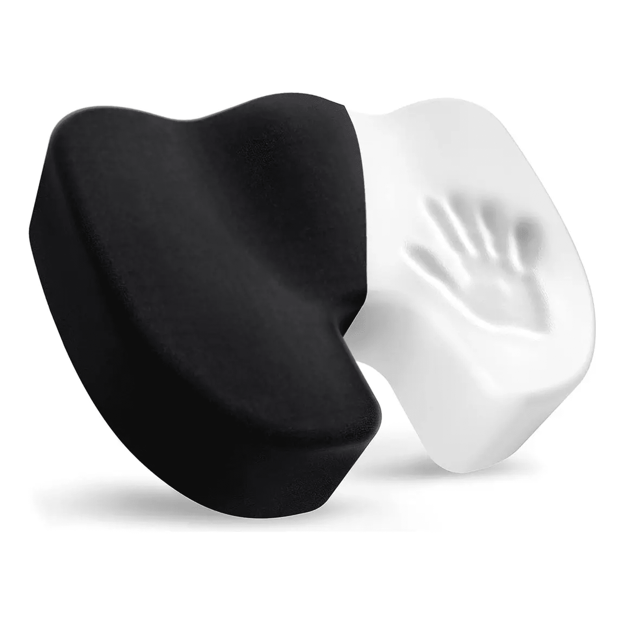 cojin Memoria Belug Lumbar Ortopedico Noobe Para Asiento Silla Blanco Con Negro