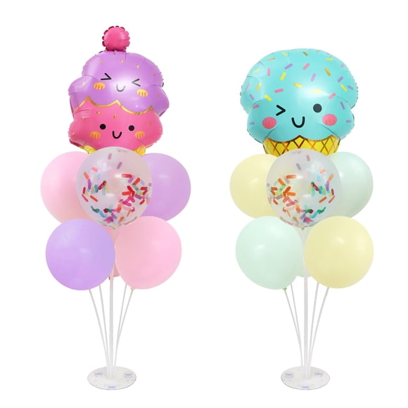 Soporte de globos Zyloon para fiesta de helado, 2 juegos, kit de mesa