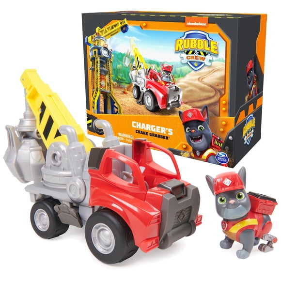 Cargador de grúas para camión de juguete Rubble & Crew con figura