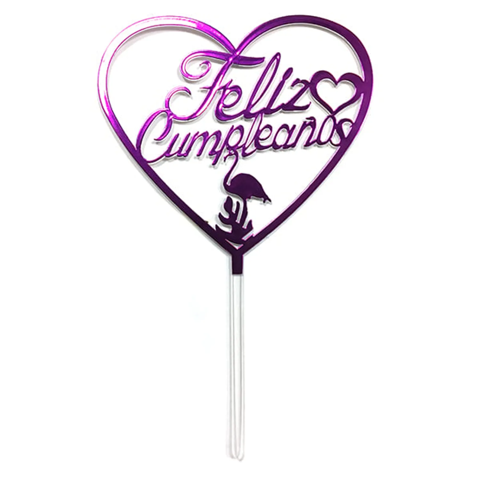 Genérico - Deco Torta Acrilico Fc Corazon Fucsia X1 Uni