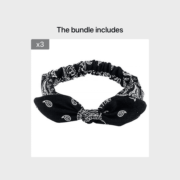 Paisley Print Boho Head Band Women's Soft Headbands Vintage Bowknot Elastic Hairbands Trendy Hair Accessories