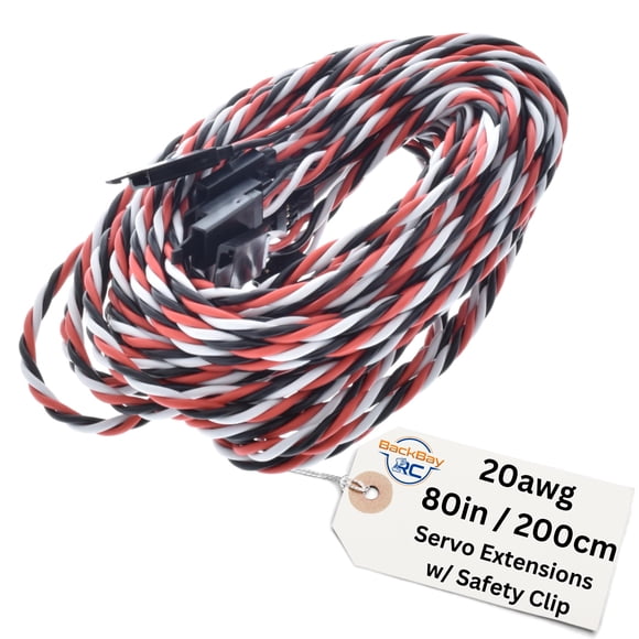 Cable de extensión para servo BackBay R/C 20 AWG 200 cm con clip de seguridad