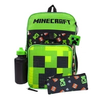 Juego De Mochilas Escolares Minecraft Para Niños Negro 5 Piezas