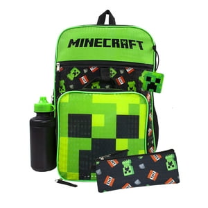 Juego De Mochilas Escolares Minecraft Para Niños Negro 5 Piezas