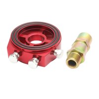 Magideal - Reemplazo Universal Del Adaptador De La Placa Sándwich Del Filtro De Aceite Del Vehículo, Mejora El Efecto De Enfriamiento Y Mejora El Rendimiento De Rojo