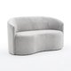 thumbnail image 2 of Sofa Curvo En Felpa Gris Claro, 2 of 3