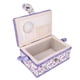 thumbnail image 3 of Cesta de costura hecha a mano, organizador de hilo y aguja, caja de almacenamiento de costura de doble capa con asa, estampado de flores moradas, 3 of 5