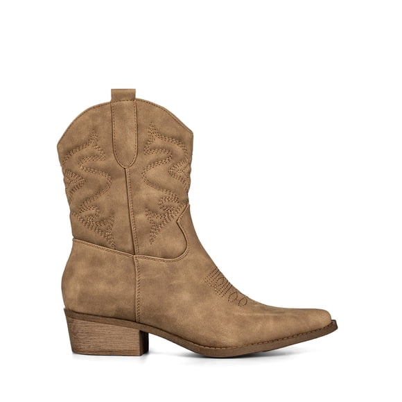 Botin Casual Mujer Moda Vintage Cowboy Bordado Weide QBM20